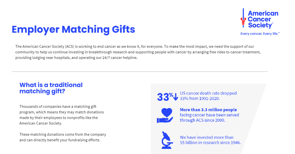 Employer Matching Gifts Flyer
